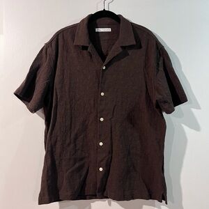 Zara Dark Brown Casual Button Down Shirt